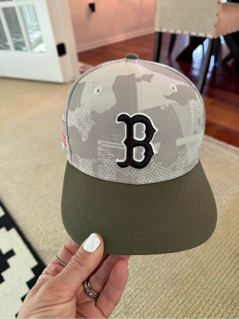 New Era Kids Camo Cap with Olive Brim